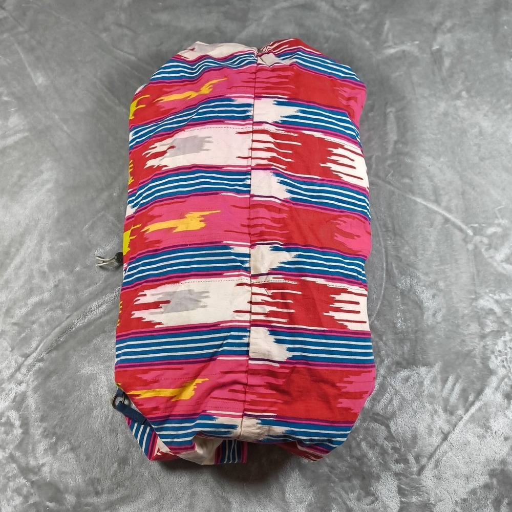 Fat Face Weekender Duffel Backpack Bag Ikat Stripe Pink Cotton Zip Travel  Boho